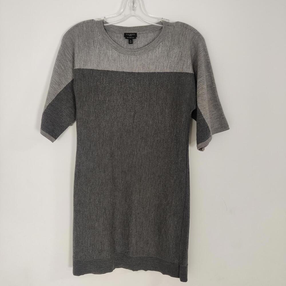 Talbots Women's Colorblock Wool Knit Sweater Tunic Sz Small